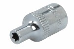 socket E-TORX, 1/4", dimensions: E4, length.: 25 mm, type head: short