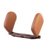 car additional headrest leather brown