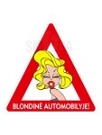 dekoratīvā uzlīme "blondīne mašīnā!"