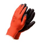 röda latexbelagda handskar storlek 10