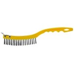 brush crownman wire 3 rows with long plastic handle