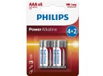 battery philips lr6/aa 1,5v Input alkaline 6 pc.