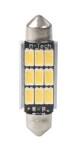 BULB LED, 2pc., C5W, 12V, max. 2,8W, color light white warm, max. 5000K, socket SV8,5, not suitable for use üldkasutatavatel teedel, vehicles canbus system