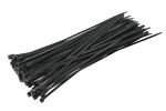 kabeļu saite (parocīga), tikai kabelis 100 gab., krāsa: melna, platums 4,8 mm, garums 300 mm, materiāls: poliamīds 6,6