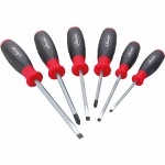 screwdriver set löökkorgiga tool number: 6 ∙ piluprofiil, Phillipsi profile ph ∙ 0,6 x 3,5 – 1,2 x 6,5 · ph1 – ph2