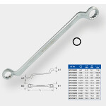 double ring wrench, bended with handle, 10 x 11 mm