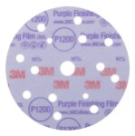 3 m hookit purpura diska abrazīvs līdzeklis ilgstošai apdarei 260l, 150mm, 15 caurumi, p1200, 51158