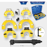 Set of spring tensioners, 15 parts, with plastic protective support