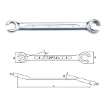 TOPTUL Ring Wrench Double sided, open 8x10mm, 6PT