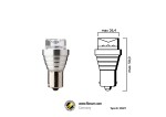 led 12v ba15s yellow, clear glass