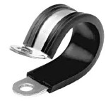 Cable tie, quantity 1pcs, width 15mm, diameter 10mm (metal-rubber)