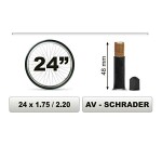 sisärengas 24x1,75/2,20 venttiilin tyyppi AV-Schrader, venttiilin pituus 48mm