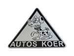 „šuo automobilyje“ ženklas ant kartono