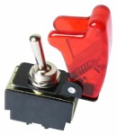 met. lever switch with lid, red