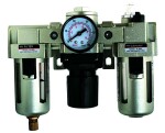 Airpress iekārtas eļļas un ūdens separators 3/8" (filtrs, reduktors, eļļotājs), spiediens: 10bar, plūsma: 2250l/min.