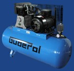 GUDEPOL kolbkompressor GD 60-270-830; mahuti 270l, tootlikkus 830l/min, max. rõhk 10bar, võimsus 5,5kW, toide 400V, statsionaarne