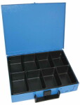 Walizko-szuflada 8 komorowa, metalowa, niebieska
