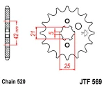мотоцикла для цепи цепное колесо передний JT 16 количество зубов