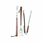 barbecue accessories set 3 pc wood handles