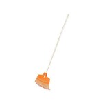 plastic rake, wooden handle , 390x250x1550mm, orange