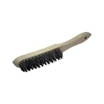 hand brush 280mm 4- row corrugated steel wire wooden handle