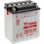baterija yuasa 12v 14ah paleidimo srovė 190a dydis 136x91x168 su elektrolitu 0,9 polių(+)/ ventiliacijos par / vas