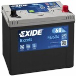 Akumulators exide excell 60ah 390a 230x172x220 -+ eb604