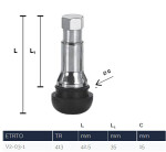 valve TR413FC long chrome, ITALMATIC