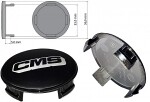 cms Caps 57mm, black, silver logo