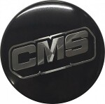 cms kapsel, svart, silver logotyp, 60 mm