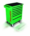 TOPTUL Tool Trolley 7- drawers Standard green ( W/D/H): 687x459x995mm, central locking