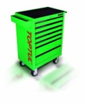 TOPTUL Tool Trolley, 7-drawers with tools: 227 pc. tools, series standard, dimesions (W/D/H): 687x459x995mm, central locking, paint green