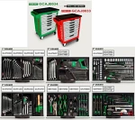 TOPTUL tools cabinet, 7- drawers with tools: 275 pc. tools, seria PRO-LINE dimesions ( W/D/H): 687x459x995mm, central locking, paint green