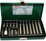 screwdriver Receptacles (10mm) HEX, 14 pc short + long