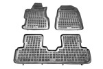 floor mats ( rear, rubber, 3pc., black) HONDA CIVIC VII 02.01- hatchback