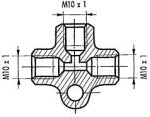 Bremžu caurules t-veida savienojums m10x1