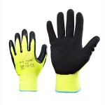 elastic polyester work gloves coated rough with latex, 10