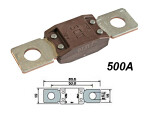 предохранитель Mega 500A коричневый, разница между болтом 50.8mm