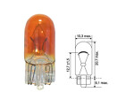 Glödlampa med glasfot 12v t10, b2.1x9.5d