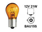 Glödlampa med metallfot 12v py21w, bau15s