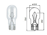 Glödlampa med glasfot 12v t10, b2.1x9.5d