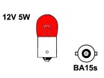 polttimo 12V 5W BA15S punainen 12V