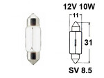 двухцокольная лампа 12V 10x31mm SV8.5,  T10.5x30