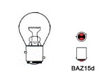 металлический цокль лампа 24V 21/4W (BAZ15d)
