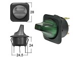 lever switch, round.0-1 LED green. 12V