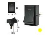Rocker switch.19X30 0-1 LED yellow 12V