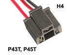 socket H4-bulb, wires rear 1605-1506