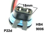 socket HB4, 9006-bulb. P22D