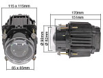 Led vairavimo lemputė 90mm šalia/toli 9-32v panardinamas 9-32v