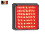 LED-takavalo punainen 122x122x31mm / 100x100mm, ruuviväli 70mm, ju 12-24V 1614-100RME